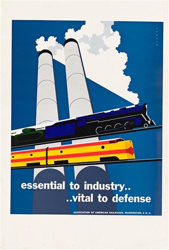 JOSEPH BINDER (1898-1972) & ANONYMOUS. [ASSOCIATION OF AMERICAN RAILROADS]. Group of 4 posters. Circa 1940s-1952. Sizes vary, each appr